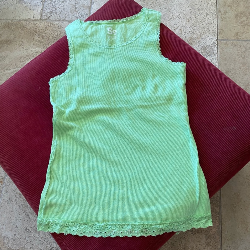 2 Bright Green Children's Tank Tops